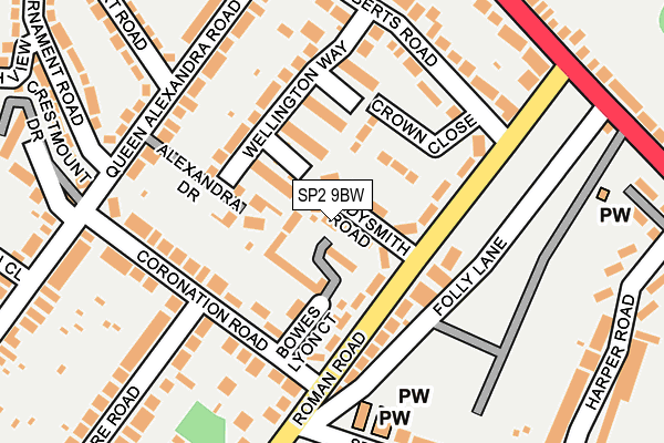 SP2 9BW map - OS OpenMap – Local (Ordnance Survey)