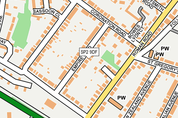 SP2 9DF map - OS OpenMap – Local (Ordnance Survey)