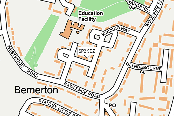 SP2 9DZ map - OS OpenMap – Local (Ordnance Survey)