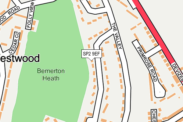 SP2 9EF map - OS OpenMap – Local (Ordnance Survey)