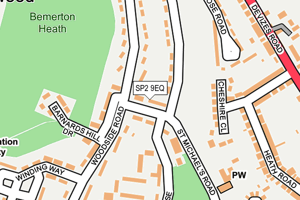 SP2 9EQ map - OS OpenMap – Local (Ordnance Survey)