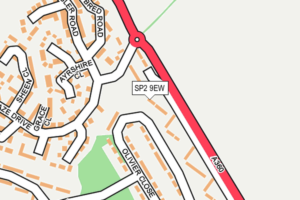 SP2 9EW map - OS OpenMap – Local (Ordnance Survey)