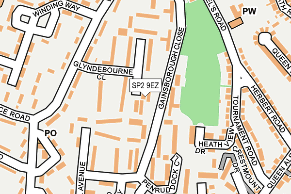 SP2 9EZ map - OS OpenMap – Local (Ordnance Survey)