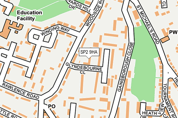SP2 9HA map - OS OpenMap – Local (Ordnance Survey)