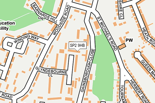 SP2 9HB map - OS OpenMap – Local (Ordnance Survey)