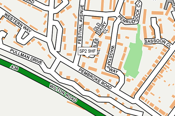SP2 9HF map - OS OpenMap – Local (Ordnance Survey)