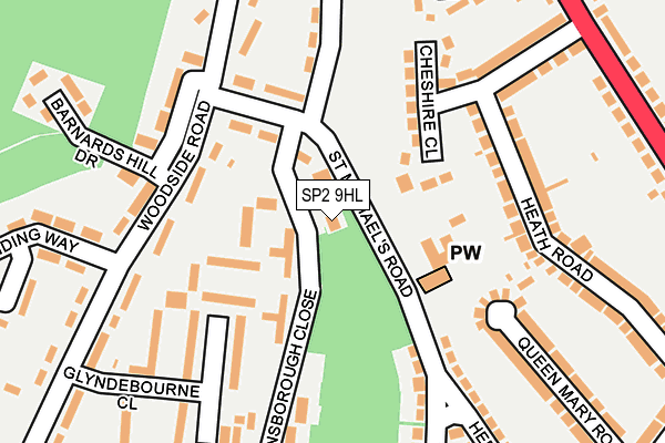 SP2 9HL map - OS OpenMap – Local (Ordnance Survey)