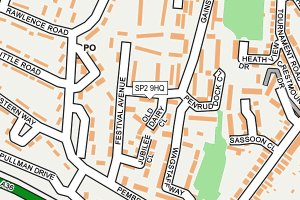 SP2 9HQ map - OS OpenMap – Local (Ordnance Survey)