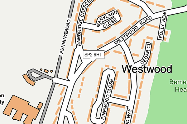 SP2 9HT map - OS OpenMap – Local (Ordnance Survey)