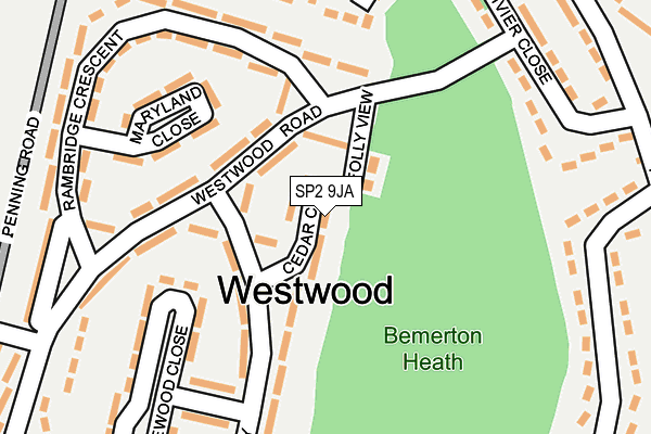 SP2 9JA map - OS OpenMap – Local (Ordnance Survey)