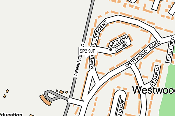 SP2 9JF map - OS OpenMap – Local (Ordnance Survey)