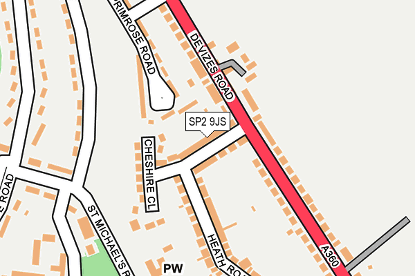 SP2 9JS map - OS OpenMap – Local (Ordnance Survey)