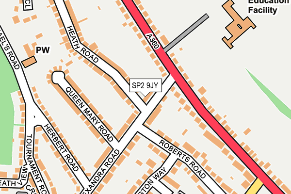 SP2 9JY map - OS OpenMap – Local (Ordnance Survey)