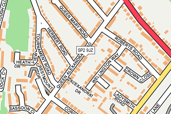 SP2 9JZ map - OS OpenMap – Local (Ordnance Survey)
