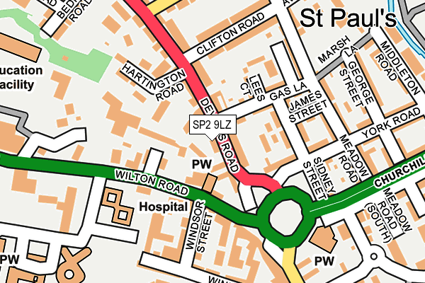 SP2 9LZ map - OS OpenMap – Local (Ordnance Survey)