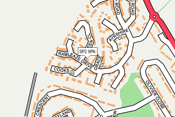 SP2 9PA map - OS OpenMap – Local (Ordnance Survey)