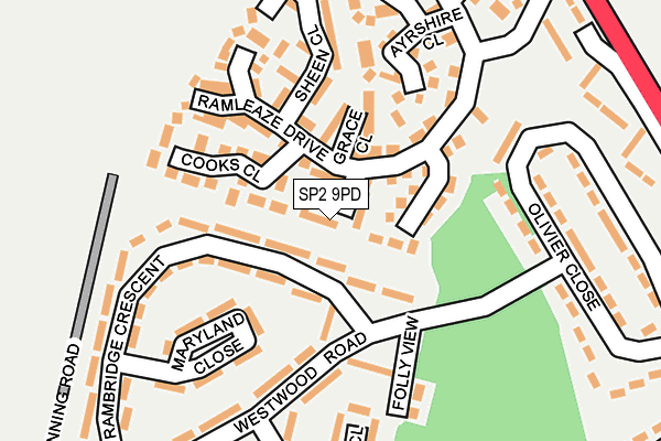 SP2 9PD map - OS OpenMap – Local (Ordnance Survey)