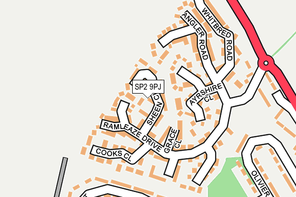 SP2 9PJ map - OS OpenMap – Local (Ordnance Survey)