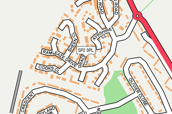 SP2 9PL map - OS OpenMap – Local (Ordnance Survey)