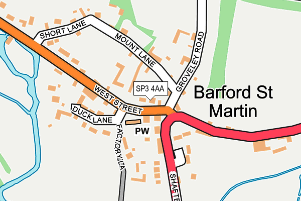 SP3 4AA map - OS OpenMap – Local (Ordnance Survey)