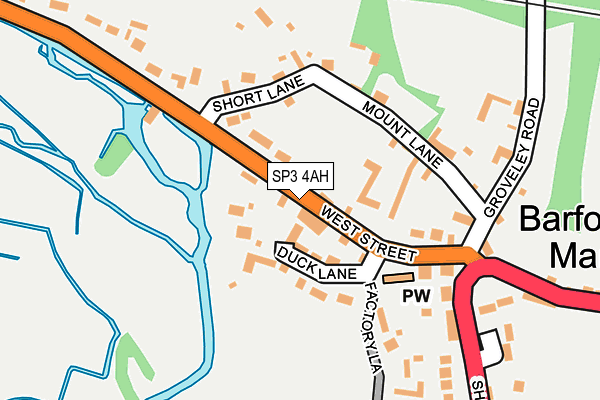 SP3 4AH map - OS OpenMap – Local (Ordnance Survey)