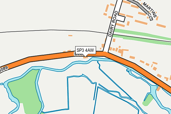 SP3 4AW map - OS OpenMap – Local (Ordnance Survey)