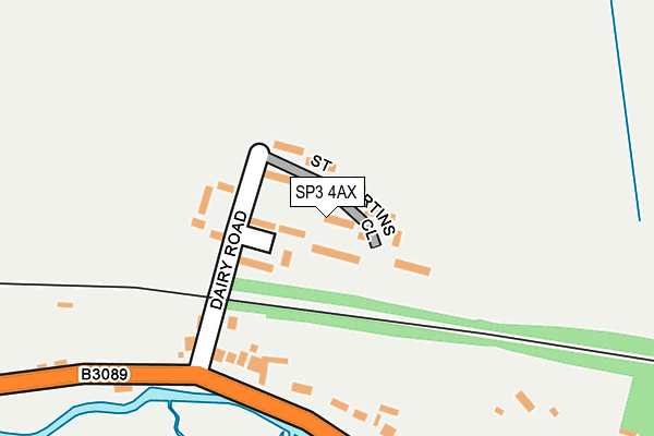 SP3 4AX map - OS OpenMap – Local (Ordnance Survey)
