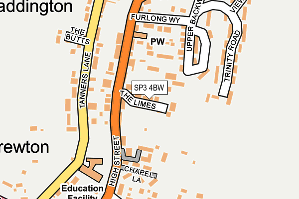 SP3 4BW map - OS OpenMap – Local (Ordnance Survey)