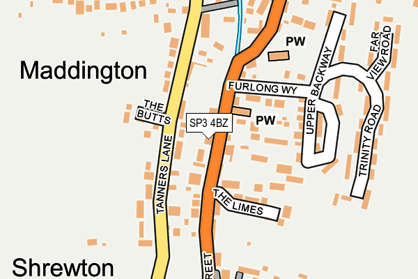 SP3 4BZ map - OS OpenMap – Local (Ordnance Survey)