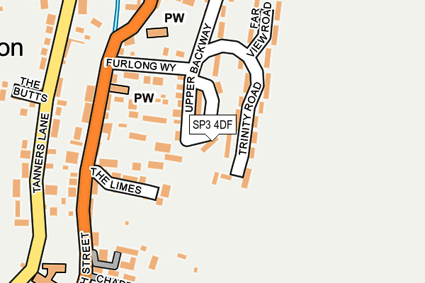 SP3 4DF map - OS OpenMap – Local (Ordnance Survey)