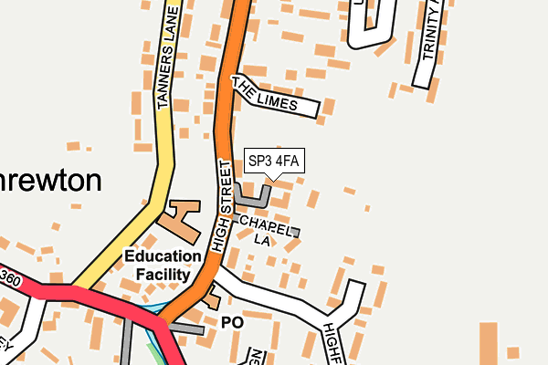 SP3 4FA map - OS OpenMap – Local (Ordnance Survey)