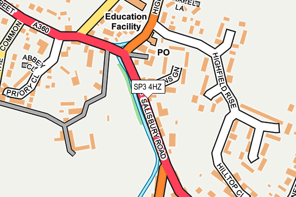 SP3 4HZ map - OS OpenMap – Local (Ordnance Survey)