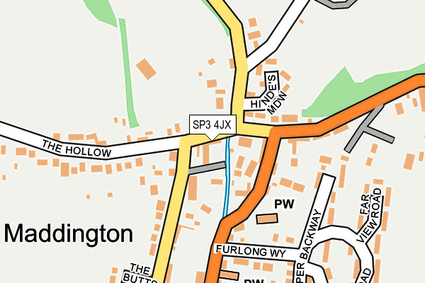 SP3 4JX map - OS OpenMap – Local (Ordnance Survey)