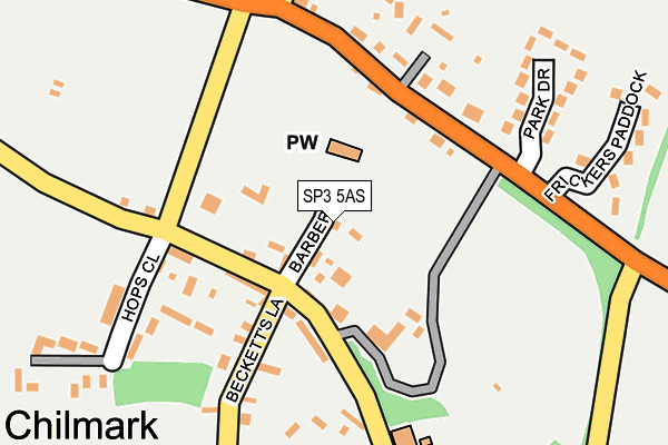 SP3 5AS map - OS OpenMap – Local (Ordnance Survey)