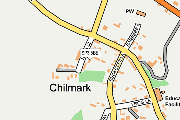 SP3 5BE map - OS OpenMap – Local (Ordnance Survey)