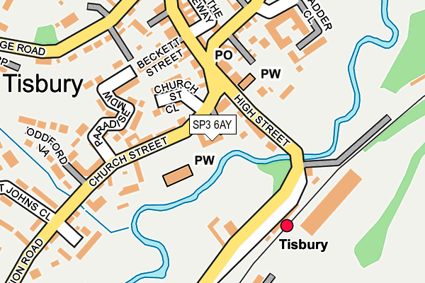 SP3 6AY map - OS OpenMap – Local (Ordnance Survey)