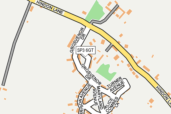 SP3 6GT map - OS OpenMap – Local (Ordnance Survey)