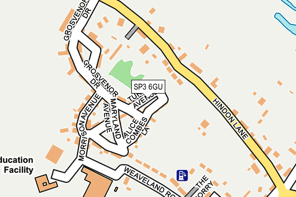 SP3 6GU map - OS OpenMap – Local (Ordnance Survey)