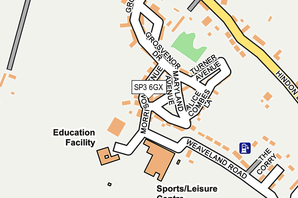 SP3 6GX map - OS OpenMap – Local (Ordnance Survey)