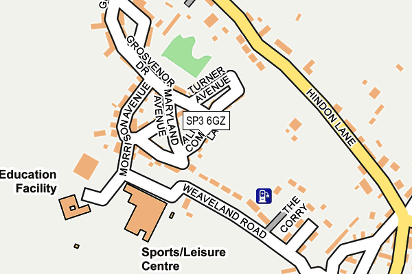 SP3 6GZ map - OS OpenMap – Local (Ordnance Survey)