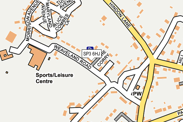 SP3 6HJ map - OS OpenMap – Local (Ordnance Survey)