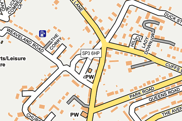 SP3 6HP map - OS OpenMap – Local (Ordnance Survey)