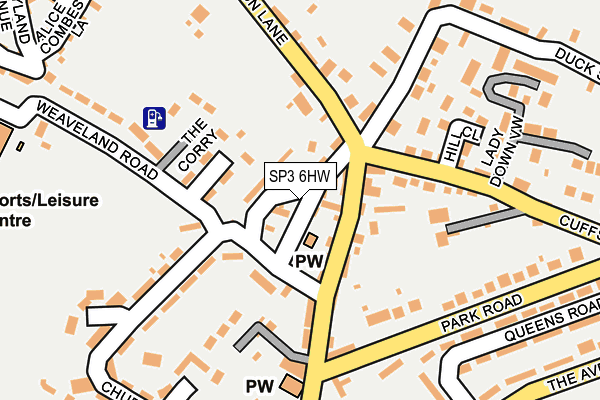 SP3 6HW map - OS OpenMap – Local (Ordnance Survey)