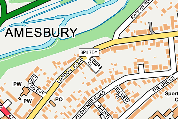 Map of AMESBURY FILLING STATION LTD at local scale
