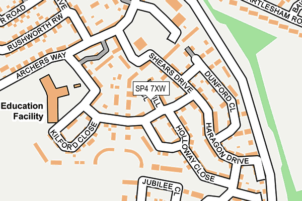SP4 7XW map - OS OpenMap – Local (Ordnance Survey)