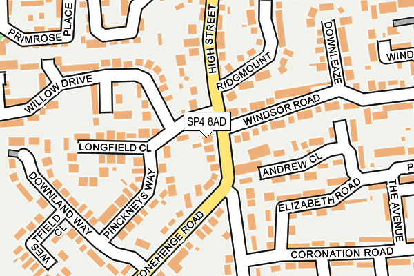 SP4 8AD map - OS OpenMap – Local (Ordnance Survey)