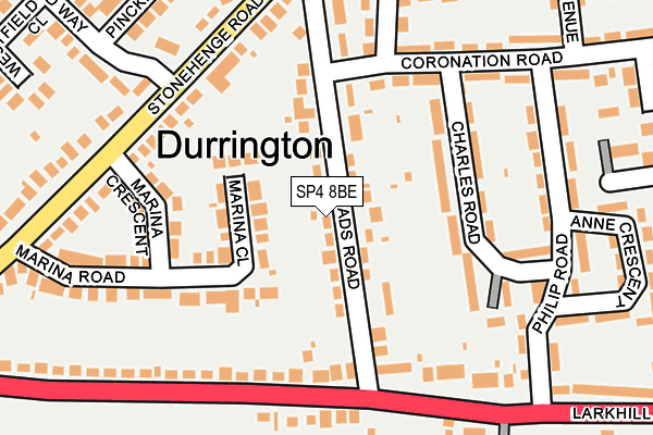 SP4 8BE map - OS OpenMap – Local (Ordnance Survey)