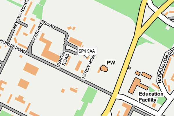 SP4 9AA map - OS OpenMap – Local (Ordnance Survey)