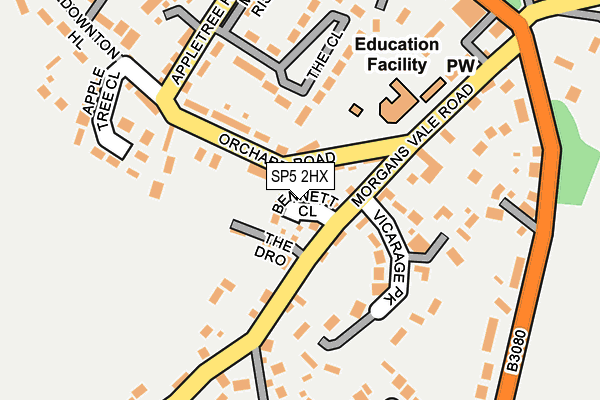 SP5 2HX map - OS OpenMap – Local (Ordnance Survey)