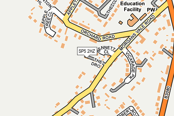 SP5 2HZ map - OS OpenMap – Local (Ordnance Survey)